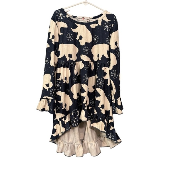 🔹5/$25🔹 Adorable Sweetness‎ Girls Blue and White Hi Low Tunic. Polar Bear. 7 - Picture 9 of 9